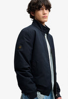 Superdry Campus Padded Harrington Jacket in Eclipse Navy angled model view