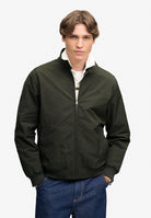 Superdry Campus Padded Harrington Jacket in Surplus Goods Olive Green half model view