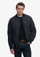 Superdry Diamond Quilt Jacket in Vulcan Navy front model view