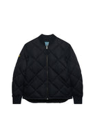 Superdry Diamond Quilt Jacket in Vulcan Navy angled view