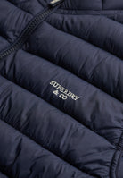 Superdry Fuji Lite Padded Gilet in Eclipse Navy logo detail
