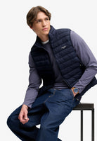 Superdry Fuji Lite Padded Gilet in Eclipse Navy seated view