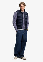 Superdry Fuji Lite Padded Gilet in Eclipse Navy full length view