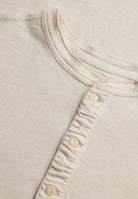 SUPERDRY Classic Cotton Linen Short Sleeve Grandad-Natural Ecru Natural Ecru close up view