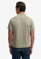 SUPERDRY Classic Cotton Linen Short Sleeve Grandad-Light Khaki Green Light Khaki Green side view