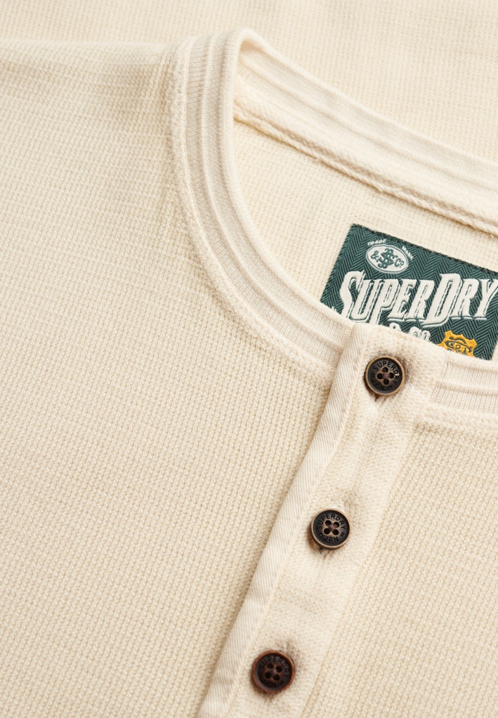 SUPERDRY Lightweight Textured Grandad Top-Oatmeal Beige Oatmeal Beige alternate view