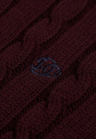Superdry Cotton Cable Knit Crew in Winter Port logo embroidery on cable knit detail