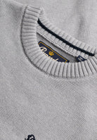 Superdry Preppy Cotton Jumper in Elkstone Grey collar detail