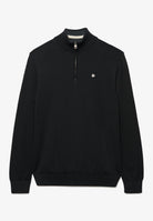 Superdry Preppy Essential Cotton Half Zip in Black flat lay
