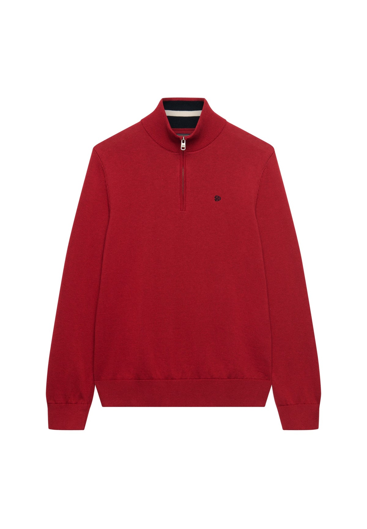 Superdry Prep Essential Cotton Half Zip in Crimson Red Marl angled view