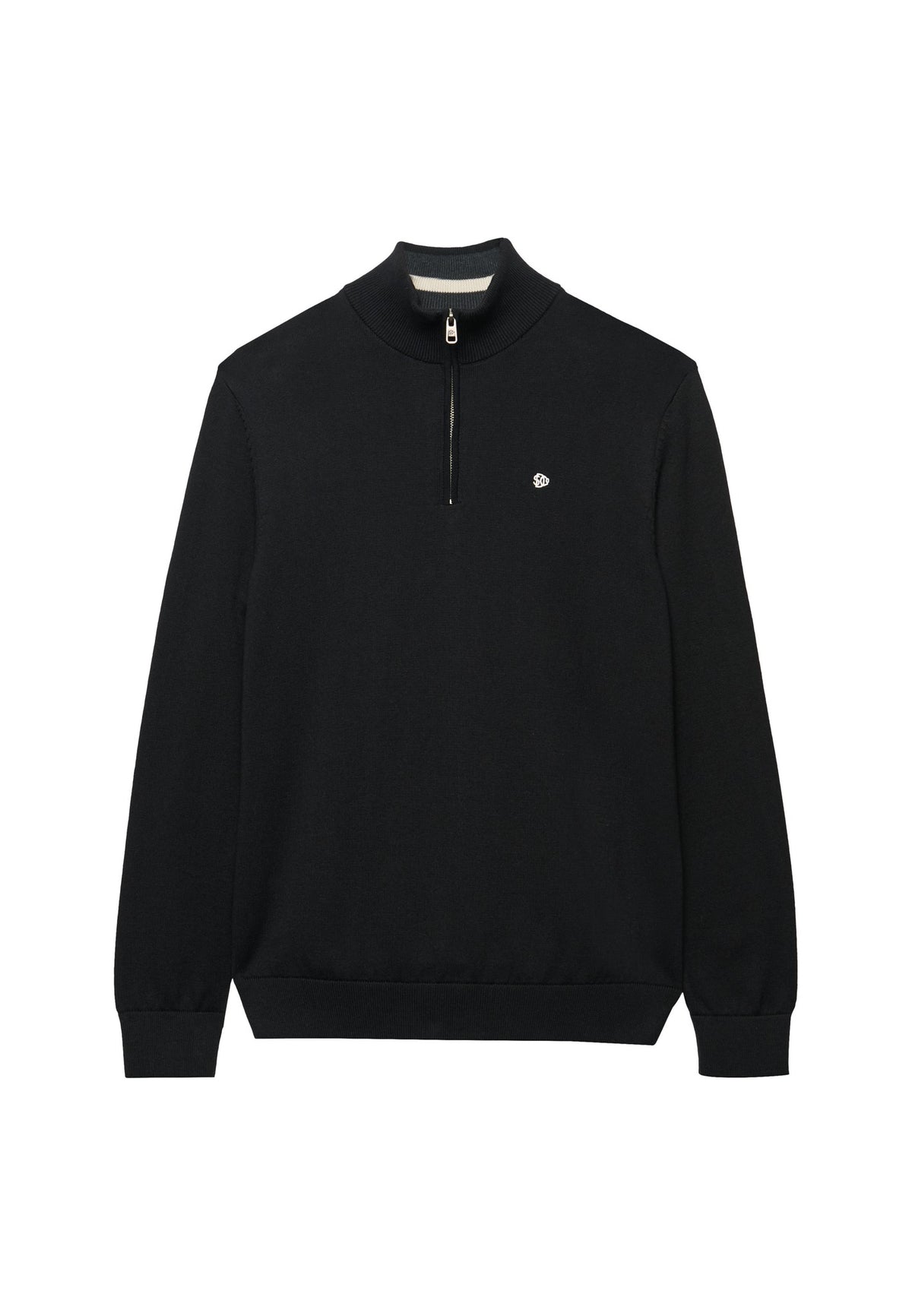 Superdry Preppy Essential Cotton Half Zip in Black flat lay (image 2)