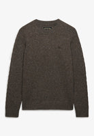 Superdry Brushed Knitted Jumper in Cocoa Brown Fleck angled view