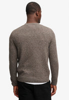 Superdry Brushed Knitted Jumper in Cocoa Brown Fleck back view on model