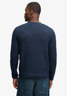 Superdry Brushed Knitted Jumper in Dark Navy Fleck back view