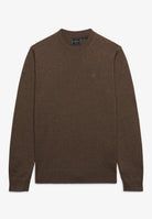 Superdry Essential Lightweight Wool Blend Jumper in Biscuit Brown Marl front view