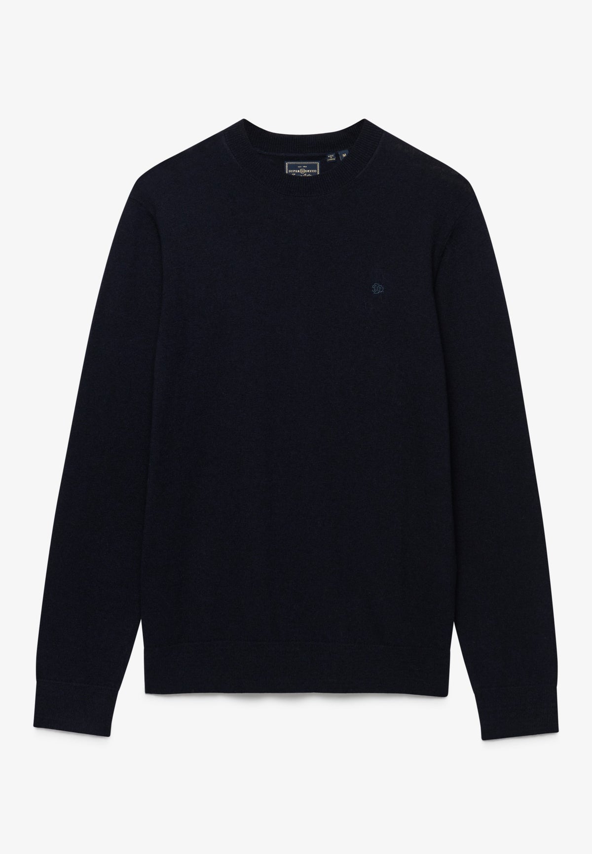Superdry Essential Lightweight Wool Blend Jumper in Deepest Navy front view