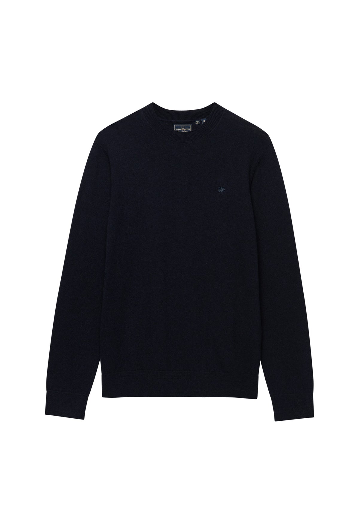 Superdry Essential Lightweight Wool Blend Jumper in Deepest Navy angled view