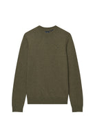 Superdry Essential Lightweight Wool Blend Jumper in Lichen Green Marl angled view