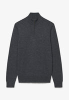 Superdry Essential Lightweight Wool Blend Half Zip Jumper in Iron Grey Marl front view