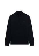 Superdry Essential Lightweight Wool Blend Half Zip Jumper in Deepest Navy angled view