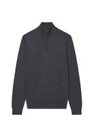 Superdry Essential Lightweight Wool Blend Half Zip Jumper in Iron Grey Marl angled view