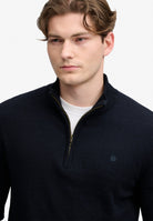 Superdry Essential Lightweight Wool Blend Half Zip Jumper in Deepest Navy half model view