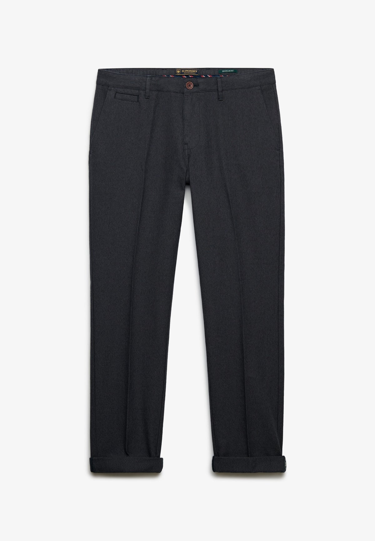 Superdry Premium Textured Regular Chino in Textured Charcoal angled view