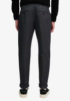 Superdry Premium Textured Regular Chino in Textured Charcoal back view on model