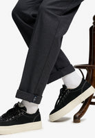 Superdry Premium Textured Regular Chino in Textured Charcoal textured angled view
