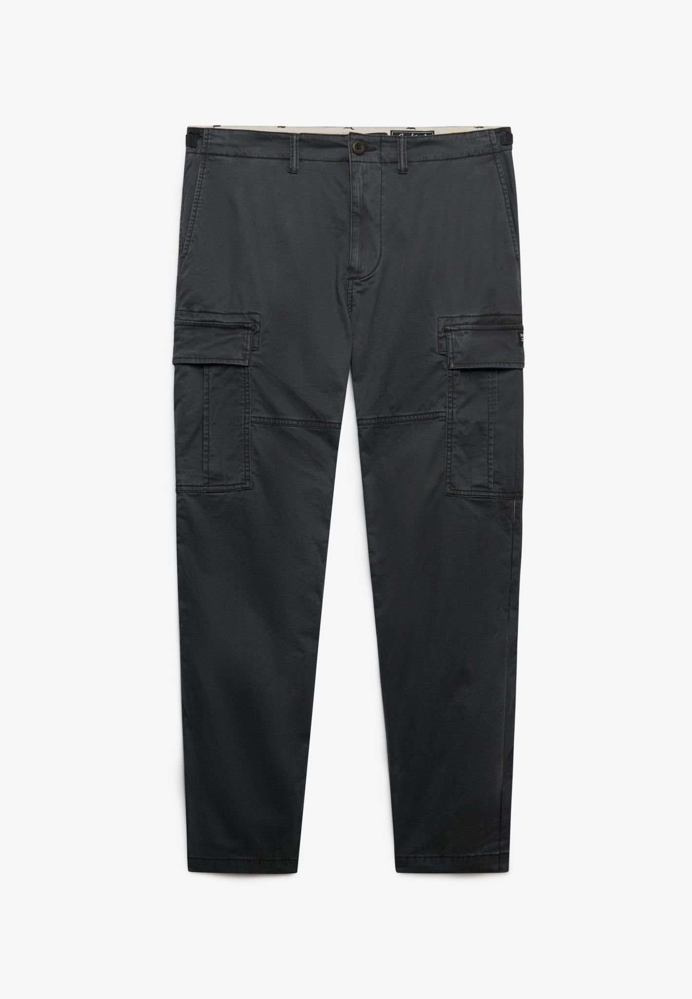 Superdry Regular Taper Cargo Trousers in Blackboard angled view