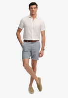 SUPERDRY Premium Textured Chino Short-Blue Houndstooth Blue Houndstooth front view