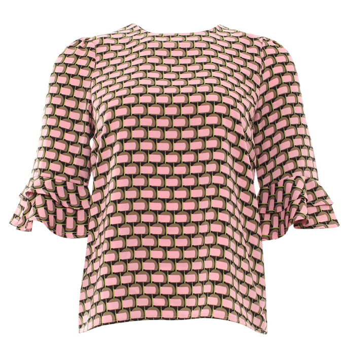 Ladies Maiya Pink Top-Ghost Front View