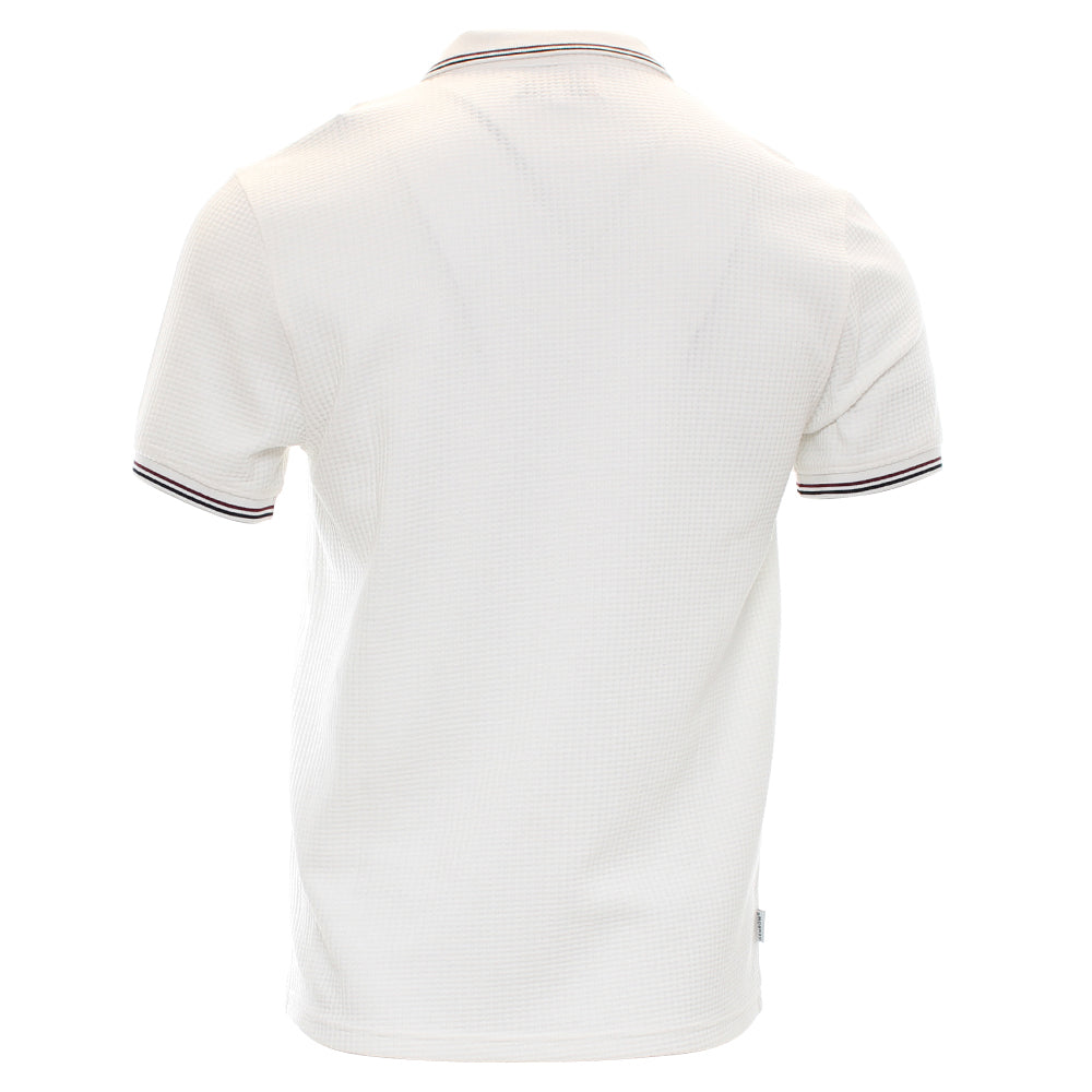 Kenrow Marcel cream textured polo shirt, back view
