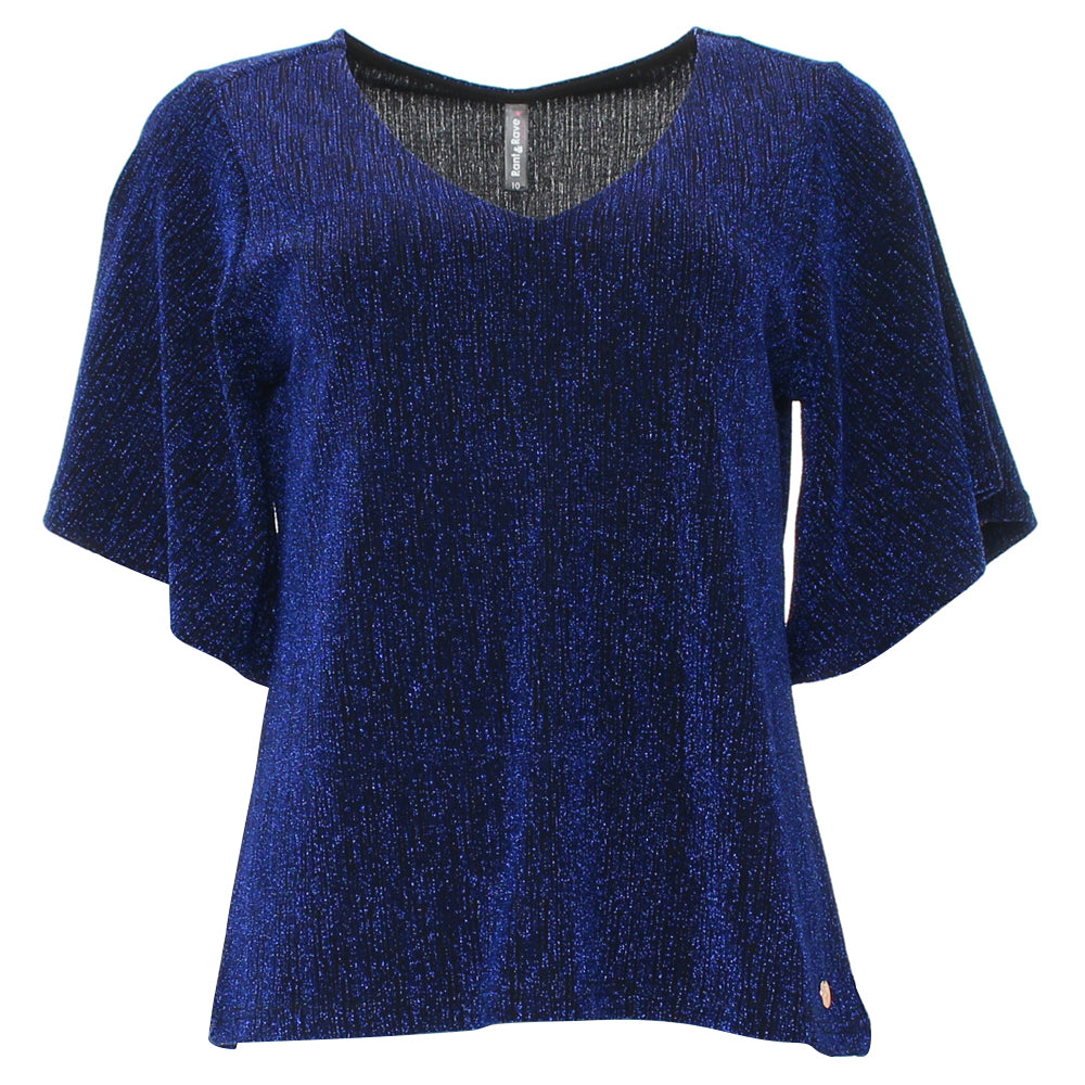 RANT & RAVE LADIES Maureen Blue Top BLUE back view