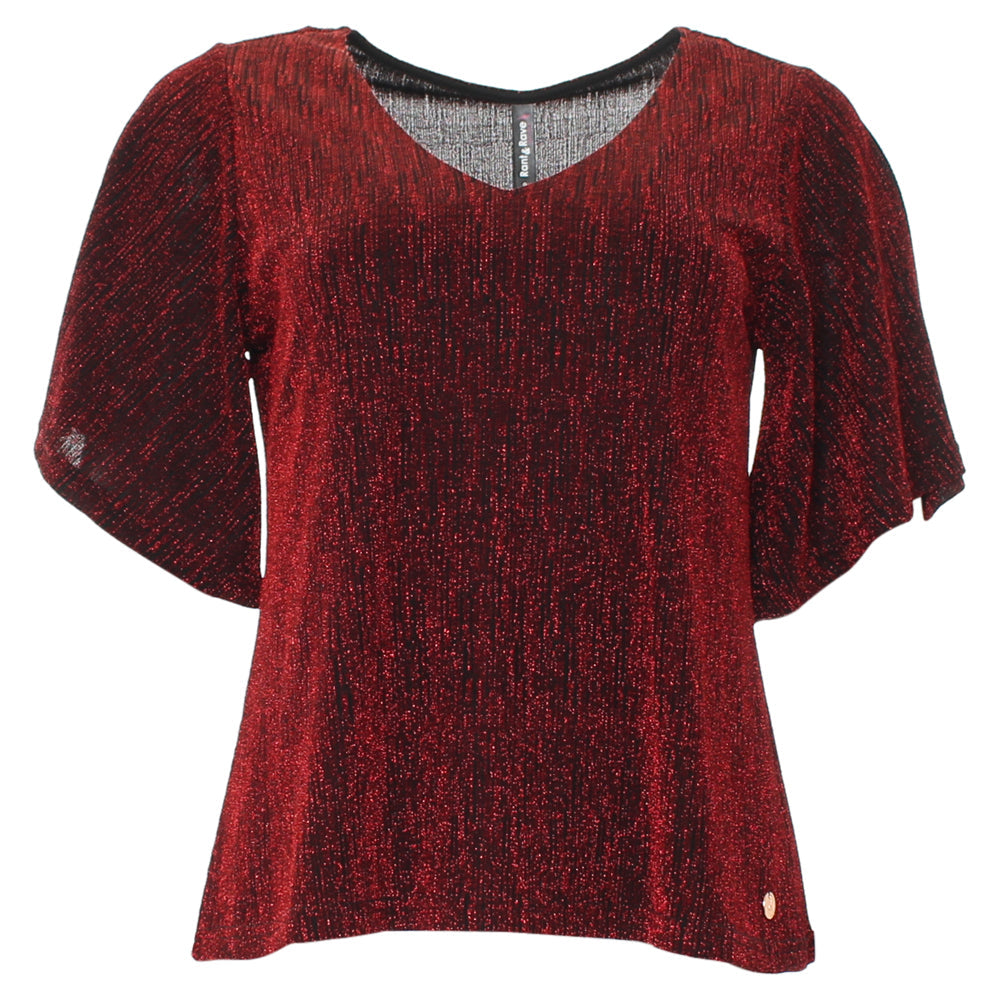 Ladies Maureen Red Top-Front View