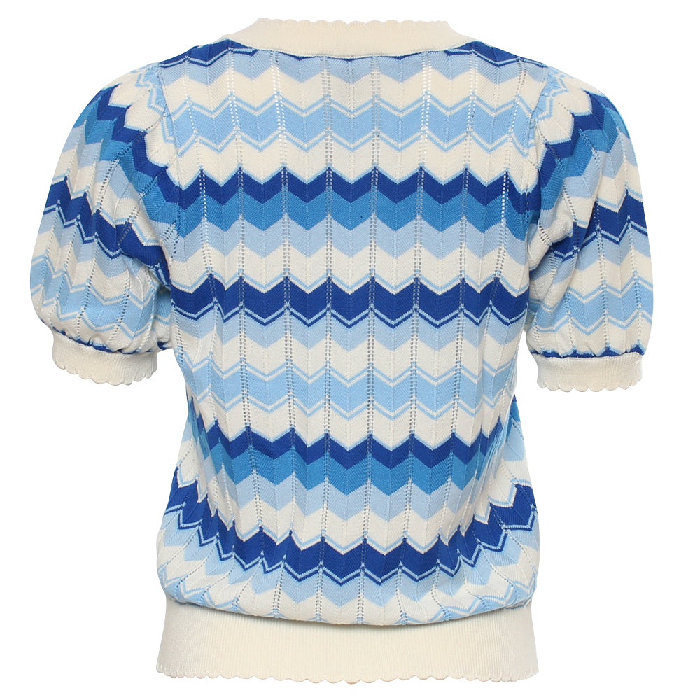 Ladies Mavis Blue Jumper-Back View