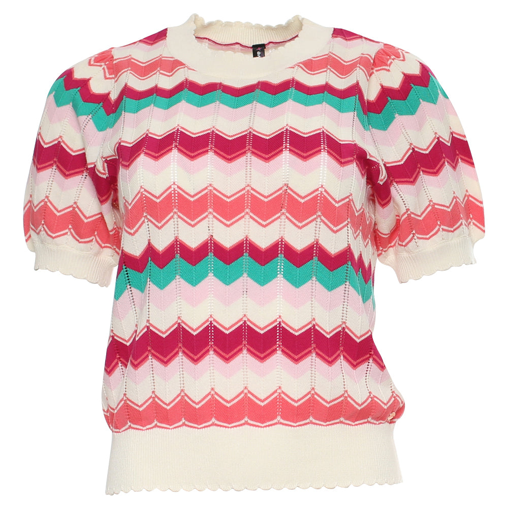 Ladies Mavis Pink Jumper-Ghost Front View