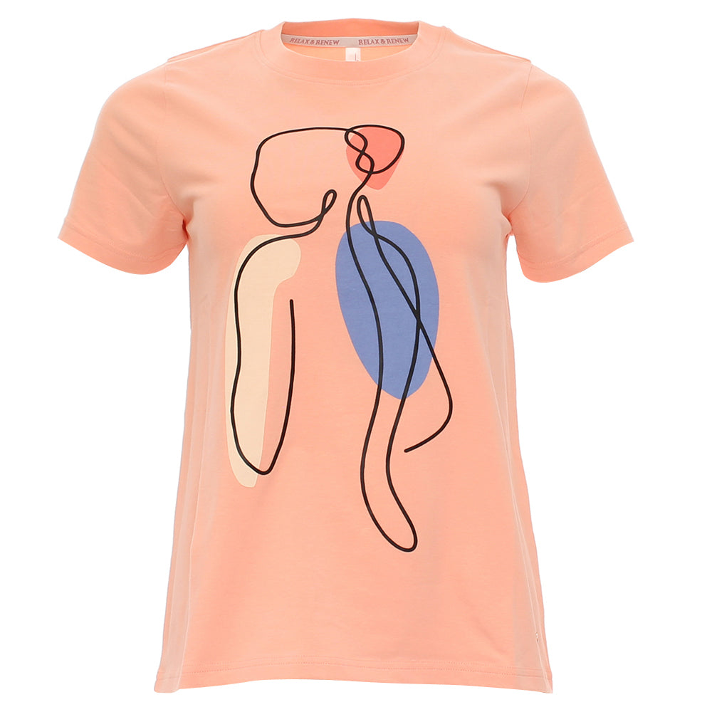 RANT & RAVE LADIES Relax & Renew Meryl Peach Tee peach back view