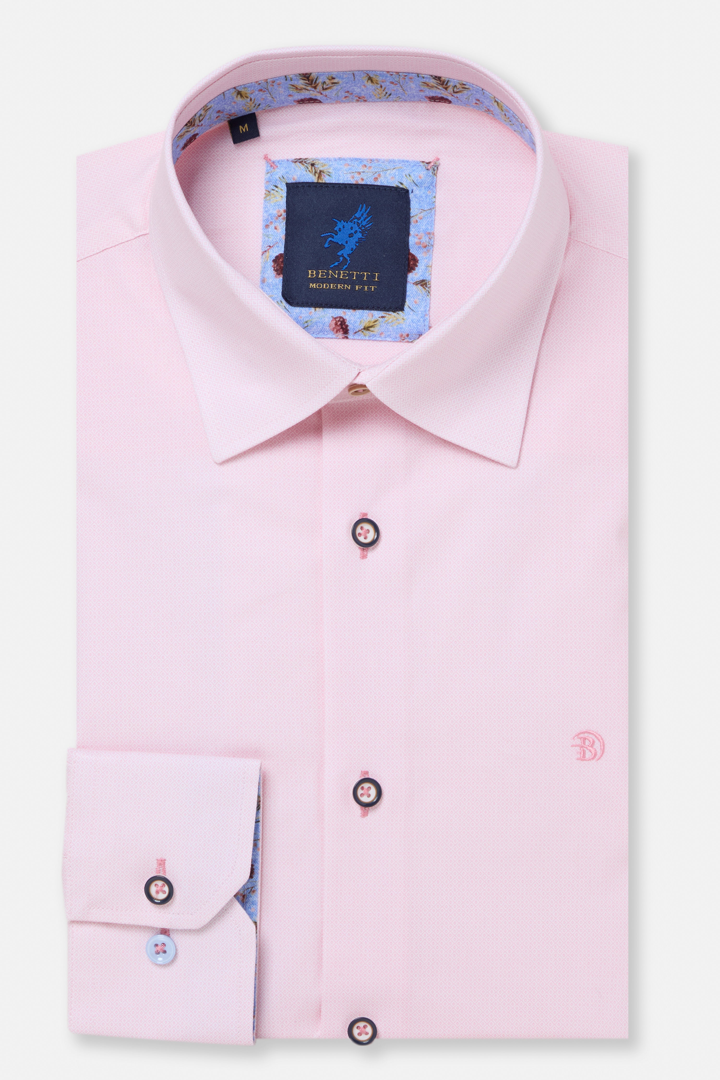 BENETTI Arlo Pink Long Sleeve Shirt Pink front view