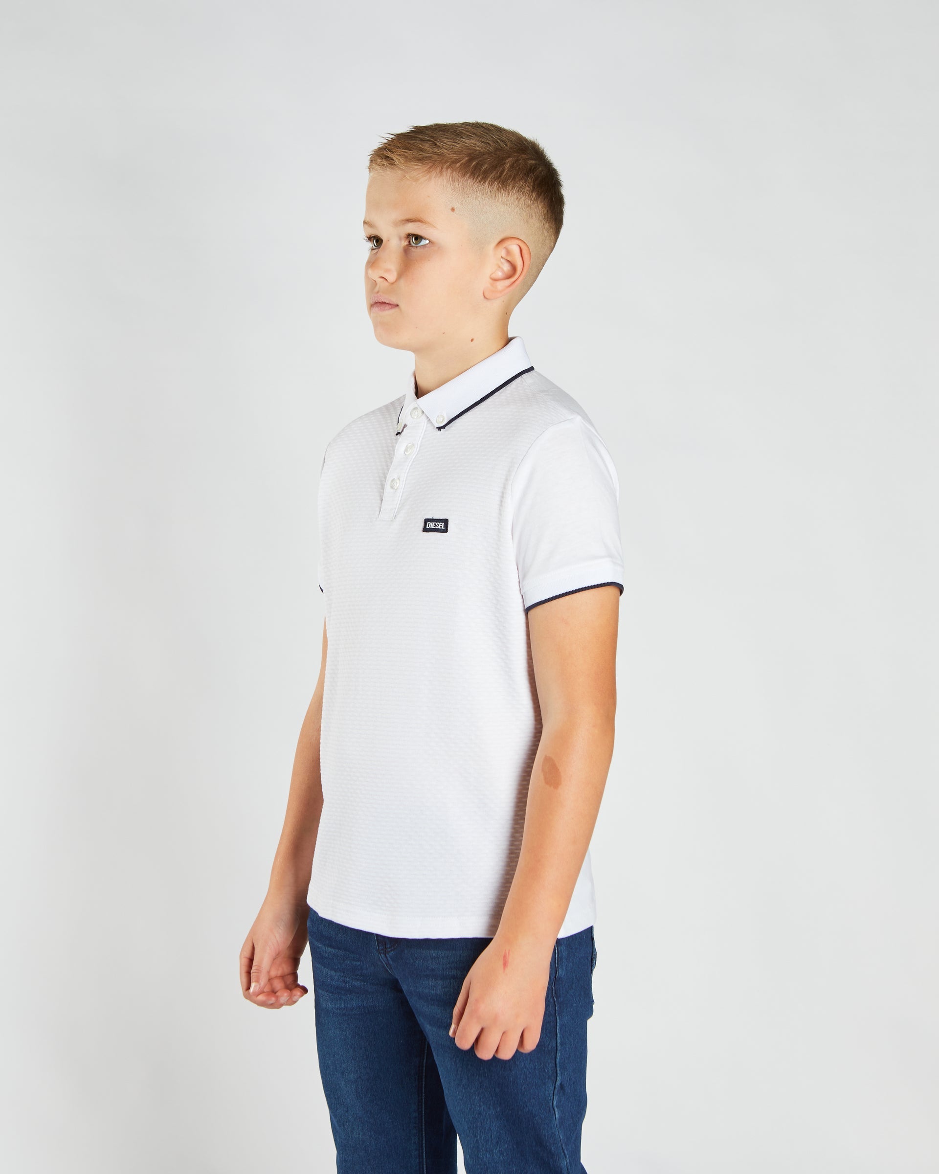 Ladies Milo White Polo-Side View