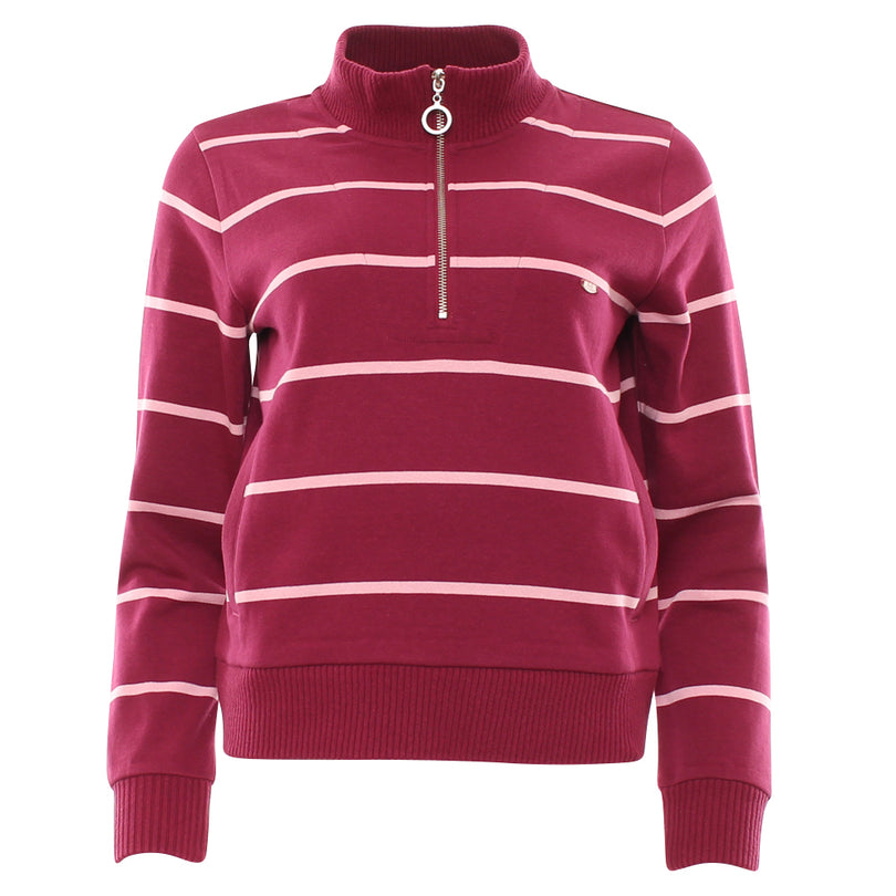 Ladies Relax & Renew Molly Grape Half Zip-Ghsot Front View