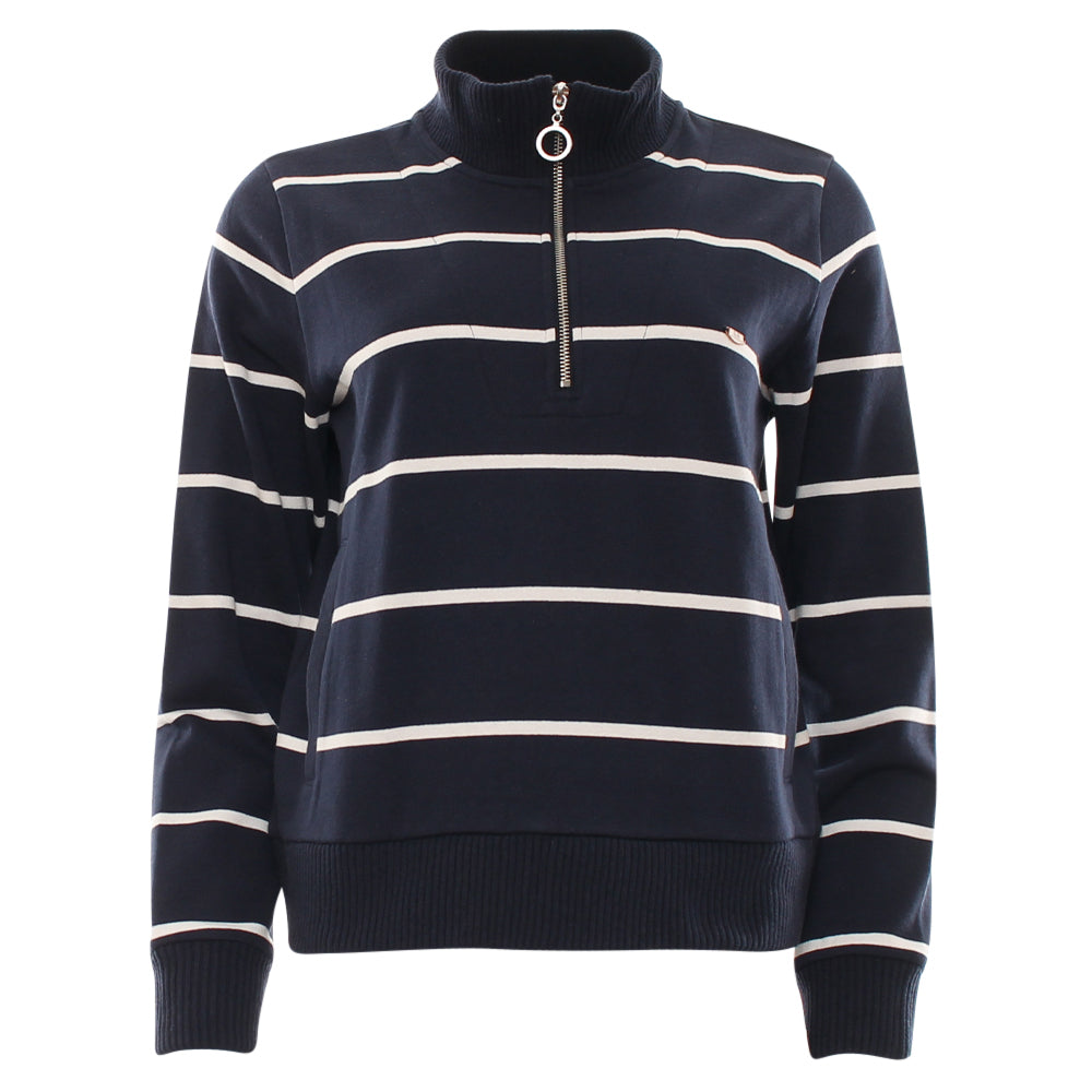Ladies Relax & Renew Molly Navy Half Zip-Ghost Front View