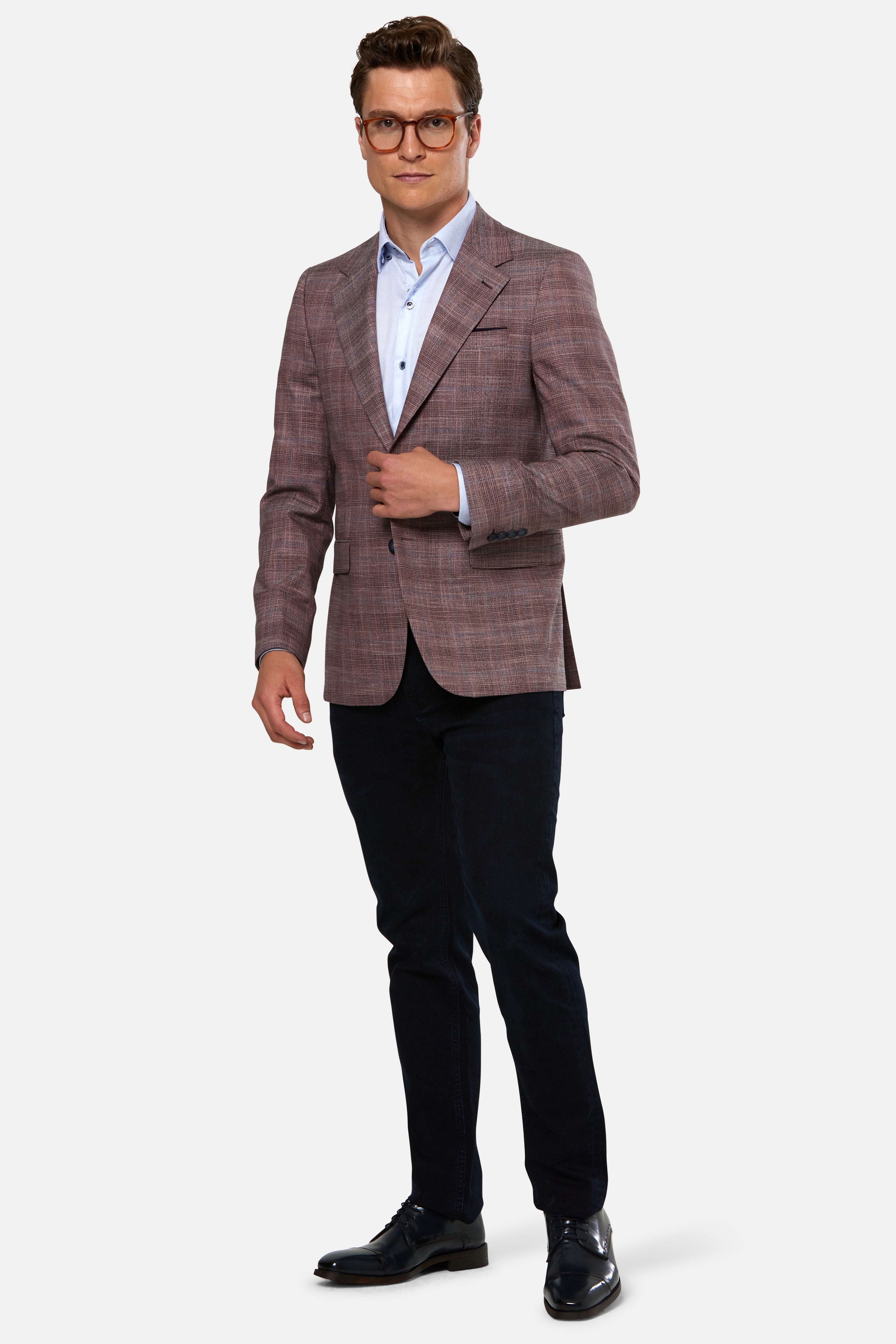 BENETTI Mangusta Tapered Fit Blazer Jacket - Berry Berry front view