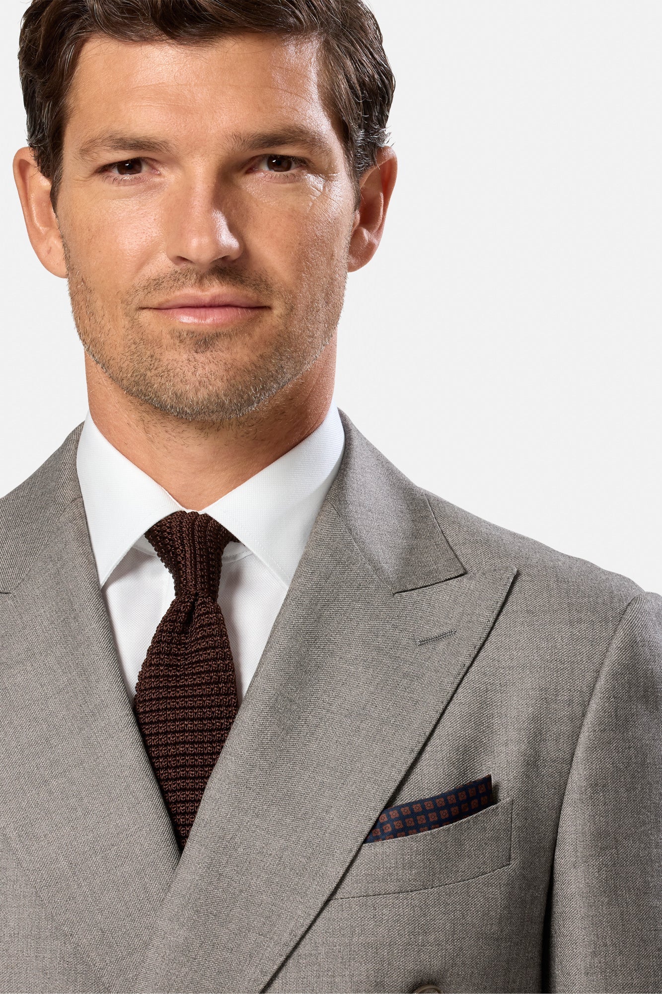 Marco Double Breasted 2 Piece Stone Suit
