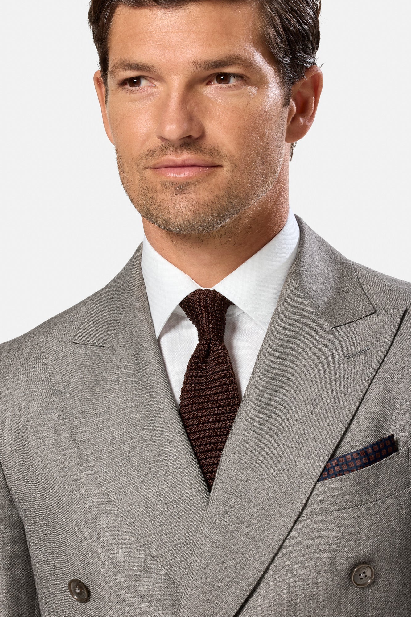 Marco Double Breasted 2 Piece Stone Suit