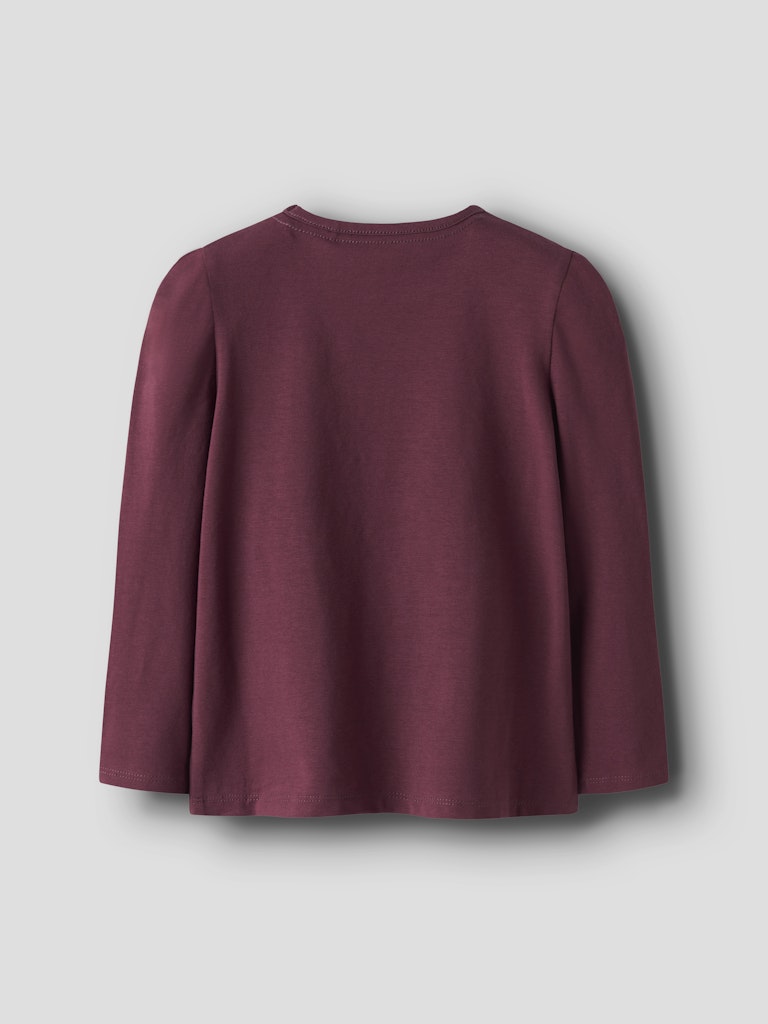 Roginaja Long Sleeve Top-Burgundy-Back View