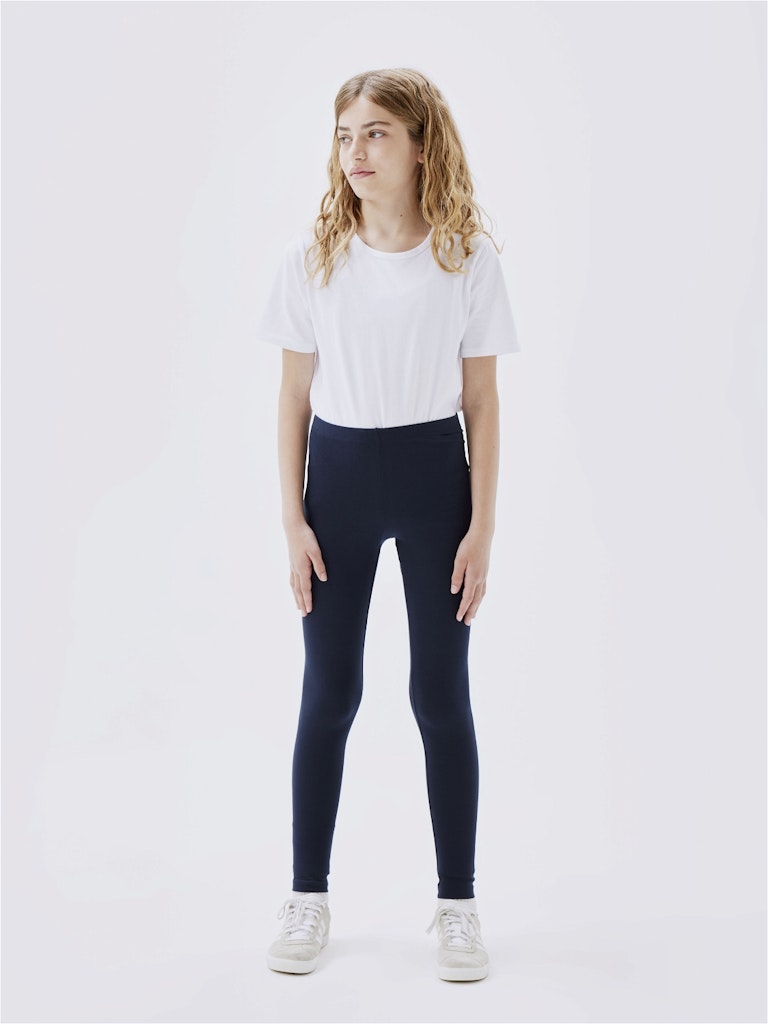 NAME IT Vivian Kid Girl Leggings Navy front view