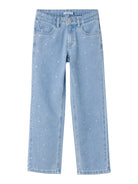 NAME IT Rose Straight Jeans 3366-Light Blue Denim Light Blue Denim front view