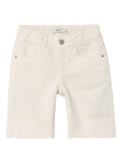 NAME IT Rose Wide Twill Shorts 8315-Whisper White Whisper White front view