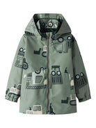 NAME IT Max Jacket - Blackened Pearl & Chinois Green Chinois Green model front view